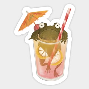 The Sad Frog in the Lemonade Sticker